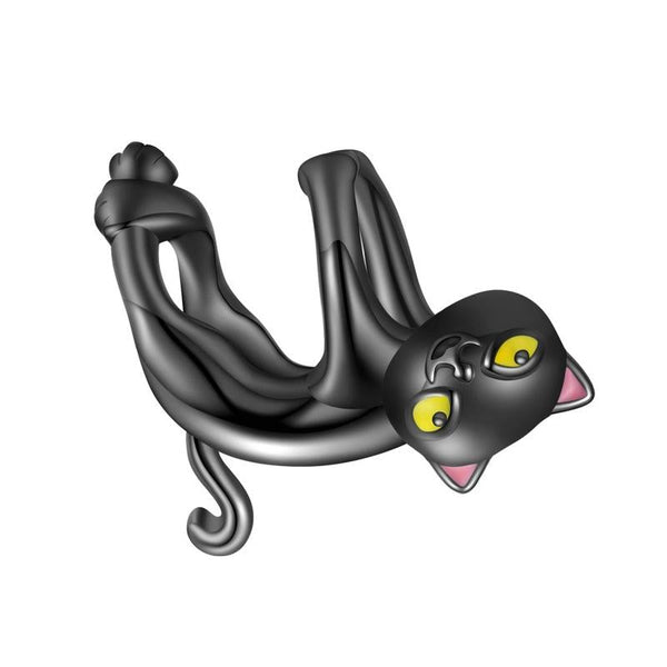 Black Electroplated Cat Bead Diy Kit Charms & Pendants