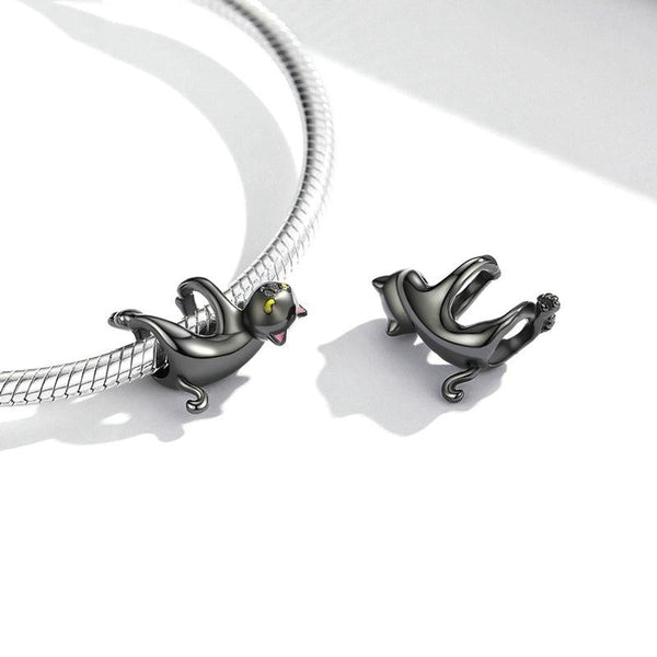 Black Electroplated Cat Bead Diy Kit Charms & Pendants