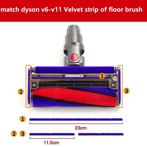 Soft Velvet Floor Brush Hose For Dyson V7 / V8 V10 V11 3 In Vacuum Cleaner Parts