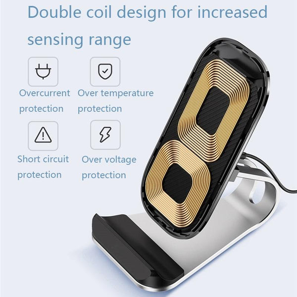 15W Multifunctional Wireless Charger With Stand Black Chargers & Cradles