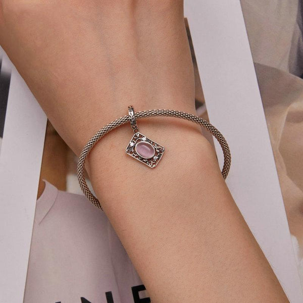Veile Studios 925 Sterling Silver Zircon Square Tag Bracelet In Bracelets