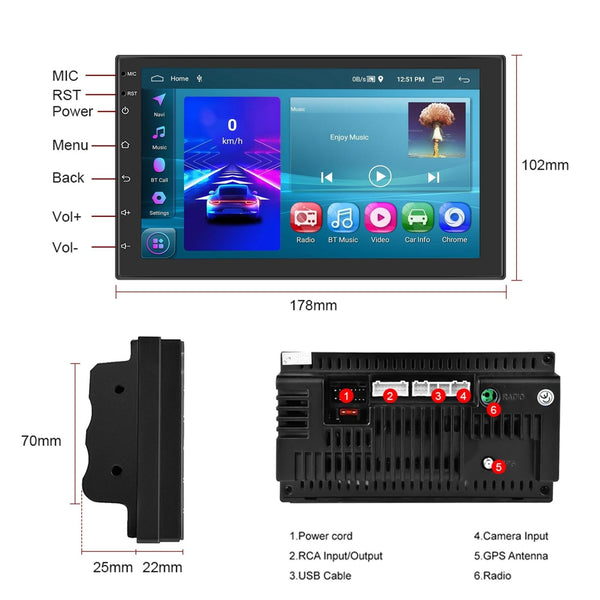 7 Inch Android 11 Carplay Navigation Player 2 + 32G Other Car Video