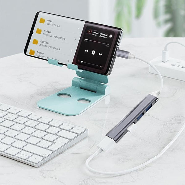 4 In 1 Mini Docking Station Type C / Usb 3.0 Silver Chargers & Docking Stations