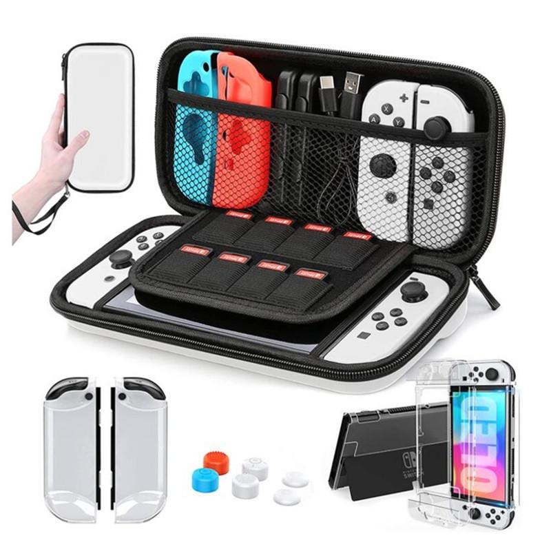 Oled Switch Bundle With Case Film Bag And Caps Bags Skins & Travel Cases