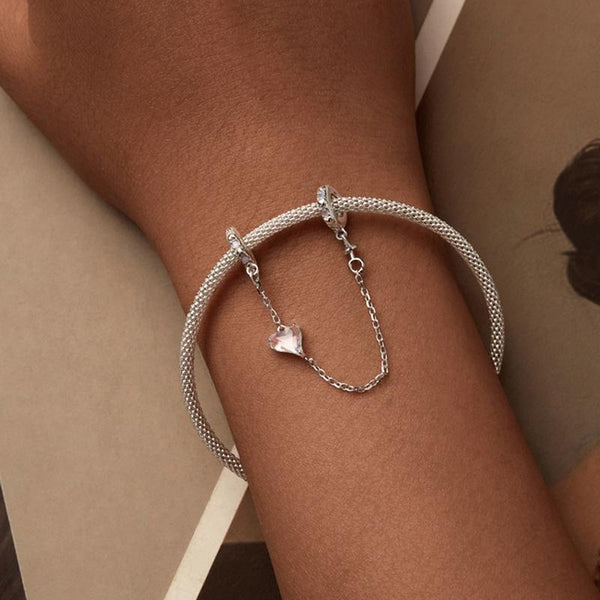 925 Sterling Silver Love Safety Chain For Diy Beading Charms & Pendants