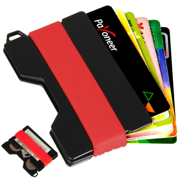 Rfid Card Holder & Edc Wallet Anti Theft Aluminum Alloy Red Wallets