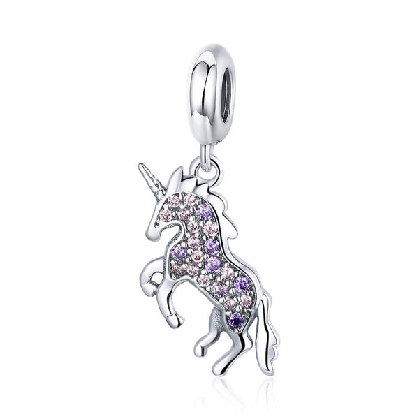 925 Sterling Silver Diy Unicorn Beaded Bracelet & Necklace Set Pendant Beads Style Charms & Pendants