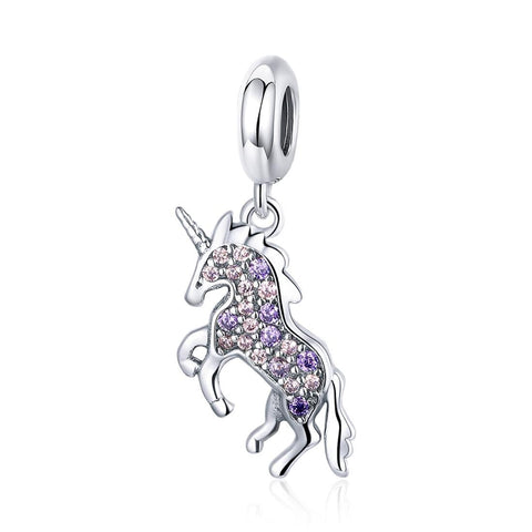 925 Sterling Silver Diy Unicorn Beaded Bracelet & Necklace Set Pendant Beads Style Charms & Pendants