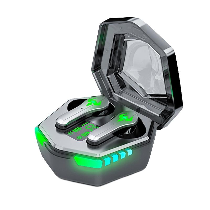 Low Latency Wireless Bluetooth Game Earphones With Colourful Lights Digital Display Earbuds