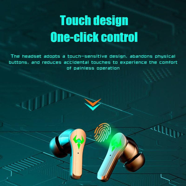 Low Latency Wireless Bluetooth Game Earphones With Colourful Lights Digital Display Earbuds