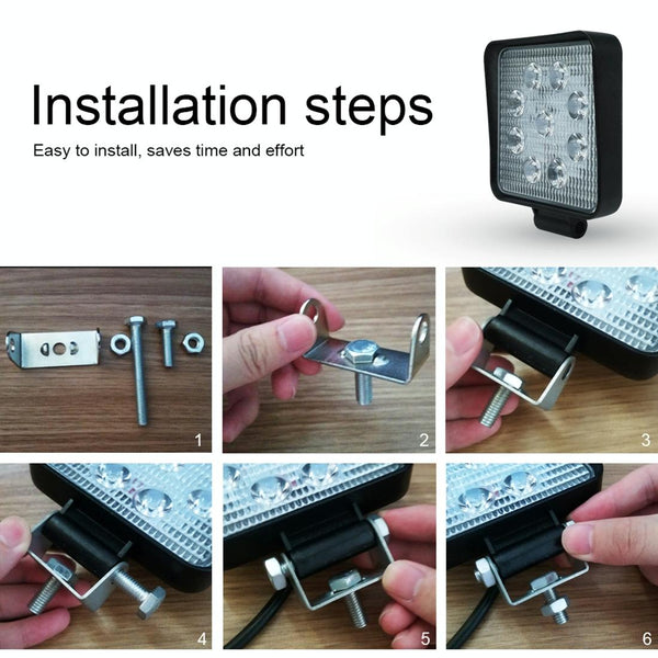 6.7W White Light Square Shaped Waterproof Car Boat Marine Work Lights Spotlight Led Bulbs Dc 9 30V Torches & Work Lights