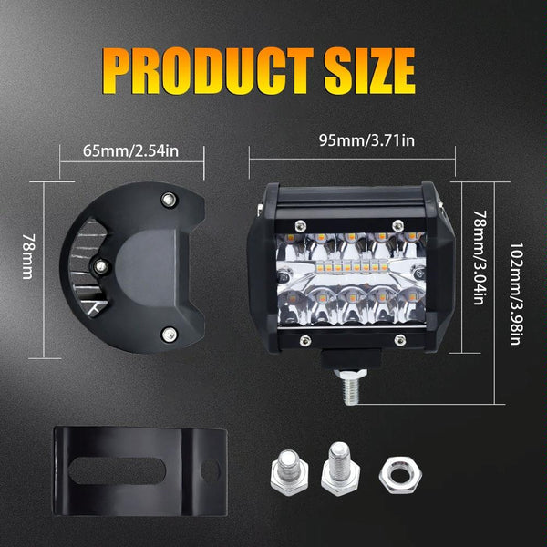 4 Inch 13W Row Car Led Strip Light Working Refit Off Road Vehicle Lamp Roof With Yellow White Flash Led Car Lights