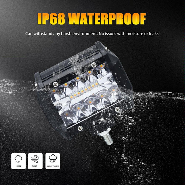 4 Inch 13W Row Car Led Strip Light Working Refit Off Road Vehicle Lamp Roof With Yellow White Flash Led Car Lights