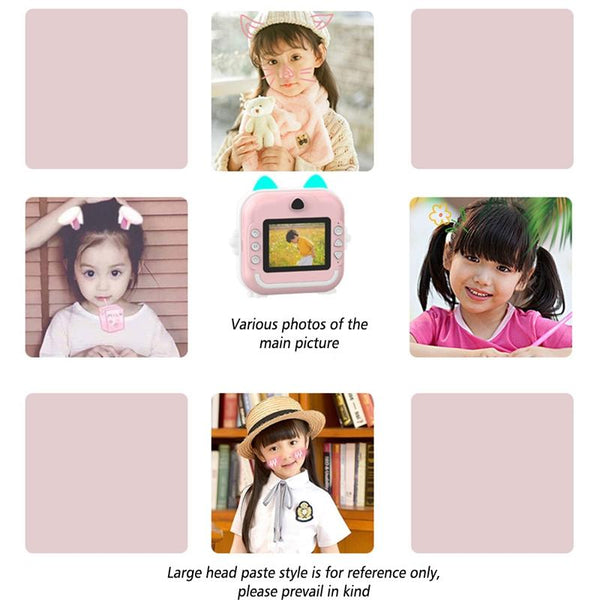 Children Instant Camera Mini Thermal Hd Printer Video Photo Digital Blue 16G Instant Cameras