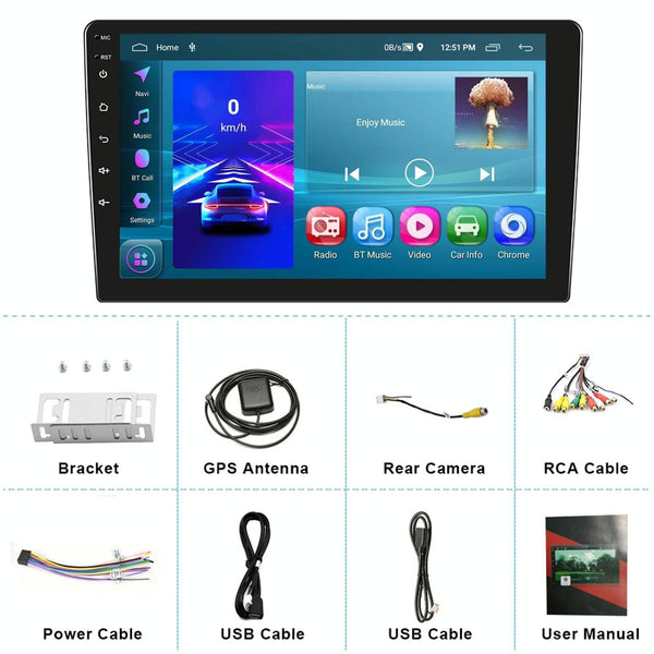 10 Inch Car Android Navigation Screen With Carplay 2 + 64G Other Car Video