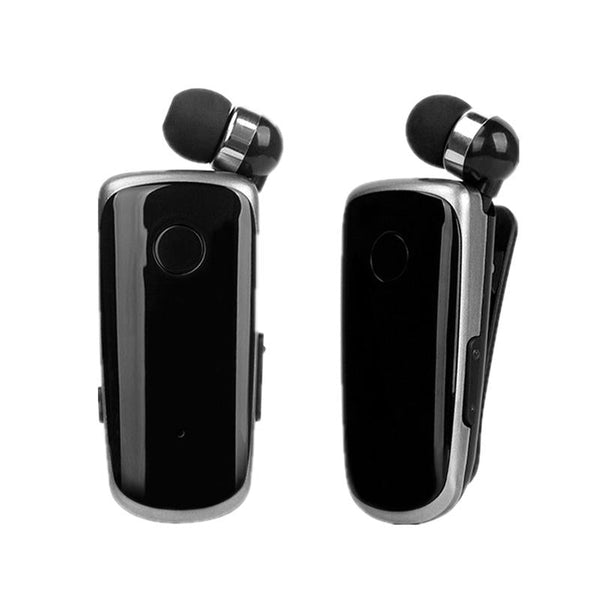 Wireless Bluetooth In Ear Earphone With Vibrating Alert And Hands Free Clip Black Earbuds