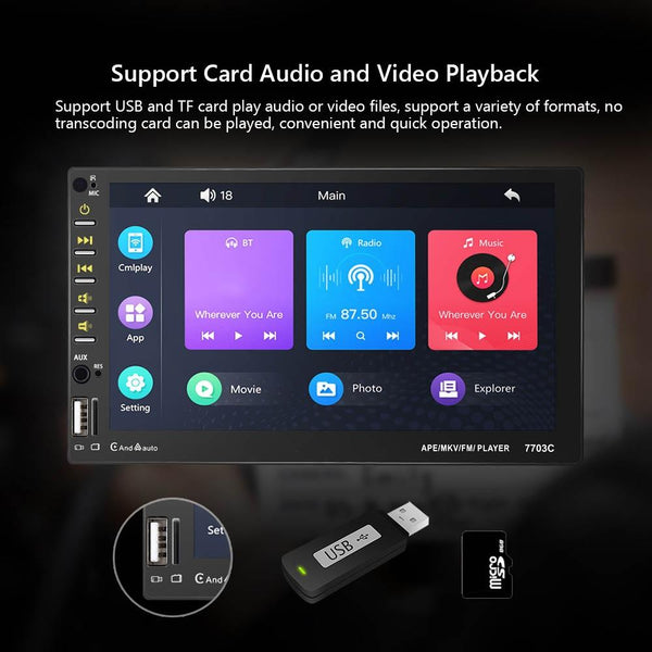 7 Inch Car Double Butt Mp5 Bluetooth Player Universal Fit Other Car Audio