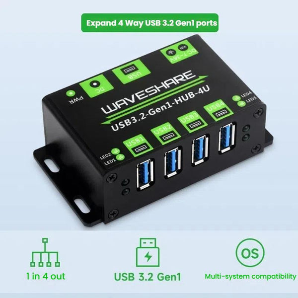 4 Port Usb 3.2 Hub With Metal Case Usb Cables Hubs & Adapters