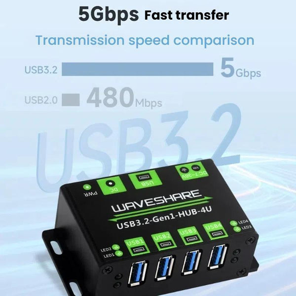 4 Port Usb 3.2 Hub With Metal Case Usb Cables Hubs & Adapters