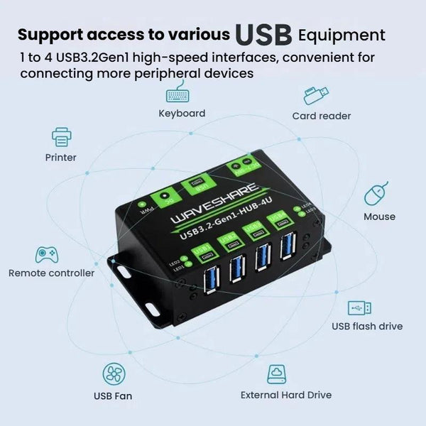 4 Port Usb 3.2 Hub With Metal Case Usb Cables Hubs & Adapters