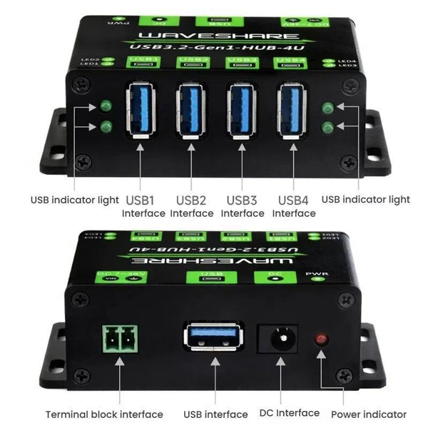 4 Port Usb 3.2 Hub With Metal Case Usb Cables Hubs & Adapters