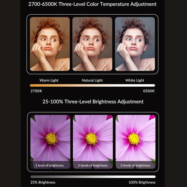 Universal Phone Clip With Multifunctional Fill Light 1 / 4 & M17 M37 Thread Interface Selfie Lights