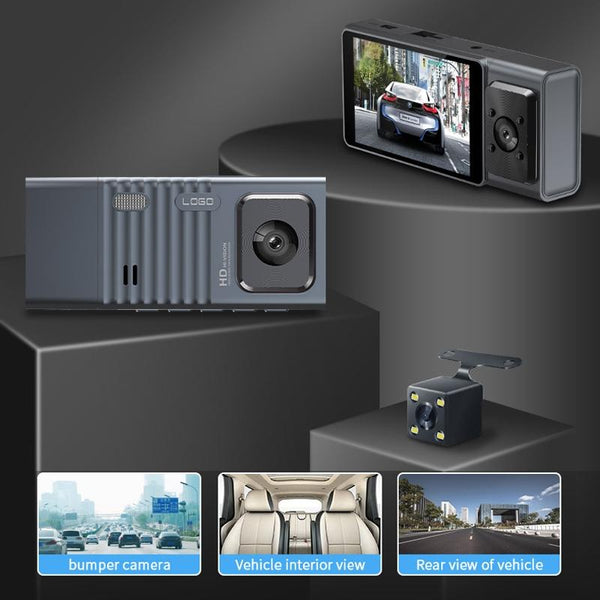 3 In 1 Car Dash Cam With Wifi 1080P Night Vision Ips Screen 32Gb Car Audio In Dash Units
