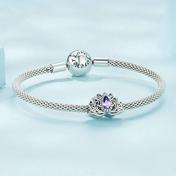 925 Sterling Silver Zircon Lotus Bracelet Bracelets