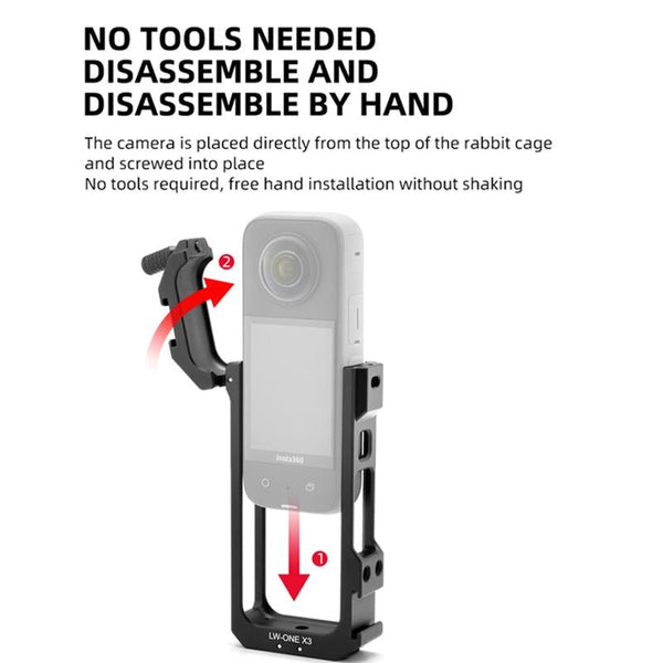 Insta360 One X3 Metal Cage With Extended Frame And T1 Tripod For Audio Video Tripods & Monopods