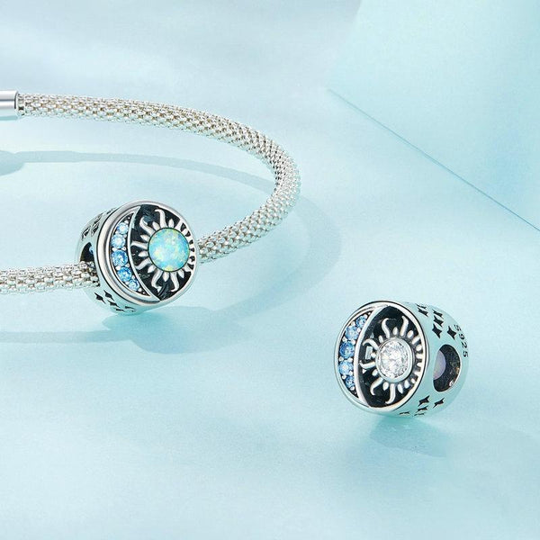 925 Sterling Silver Opal Sun Star & Moon Bracelet Bracelets