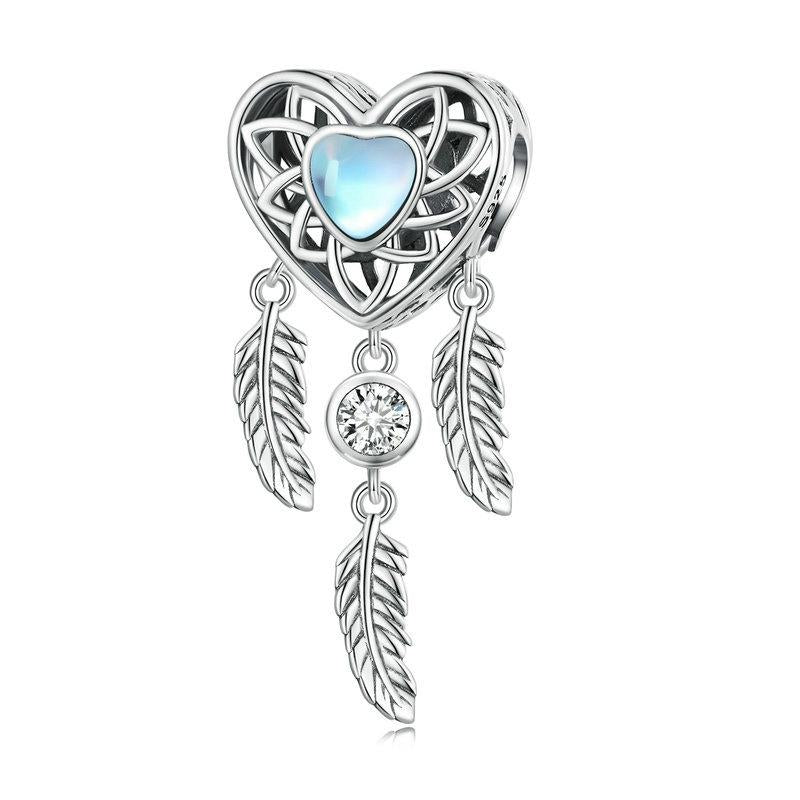 925 Sterling Silver Zircon Heart Dreamcatcher Bracelet Bracelets