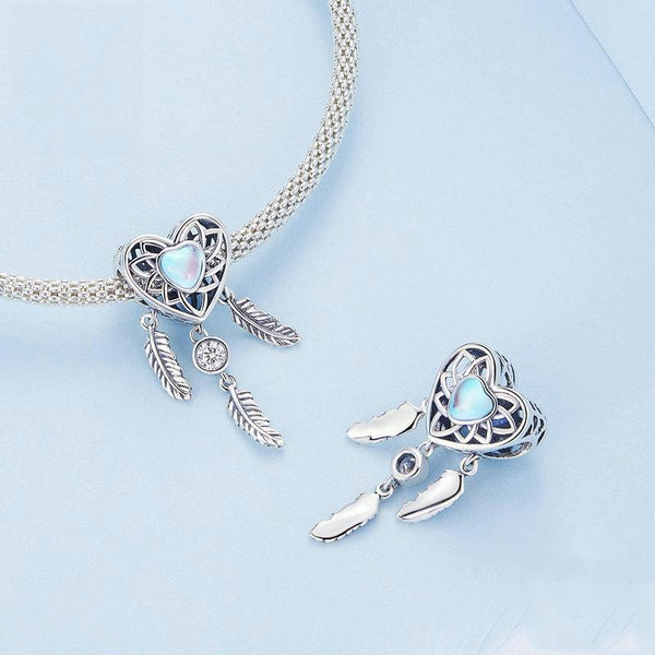 925 Sterling Silver Zircon Heart Dreamcatcher Bracelet Bracelets