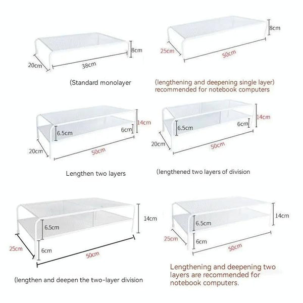 Desk Organizer Bracket For Elevated Computer Monitor Wrought Iron Single Layer Monitor Mounts & Stands