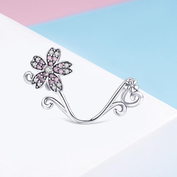 925 Sterling Silver Floral Diy Bracelet Charm Charms & Pendants