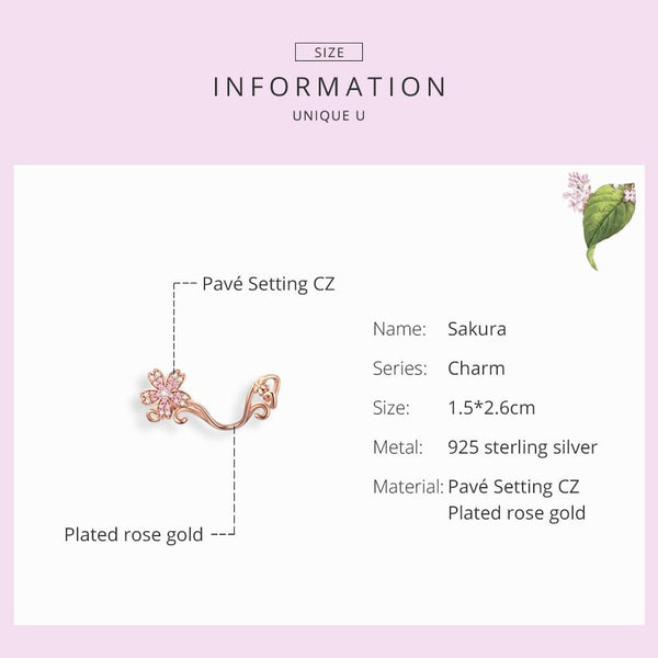 925 Sterling Silver Floral Diy Bracelet Charm Charms & Pendants