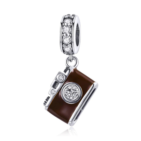 925 Sterling Silver Retro Camera Pendant For Diy Bracelets And Necklaces Style Pendent Charms & Pendants