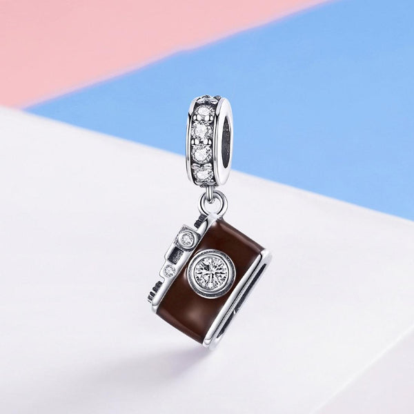925 Sterling Silver Retro Camera Pendant For Diy Bracelets And Necklaces Style Pendent Charms & Pendants