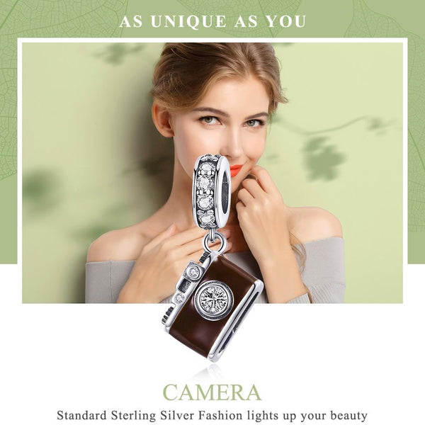 925 Sterling Silver Retro Camera Pendant For Diy Bracelets And Necklaces Style Pendent Charms & Pendants