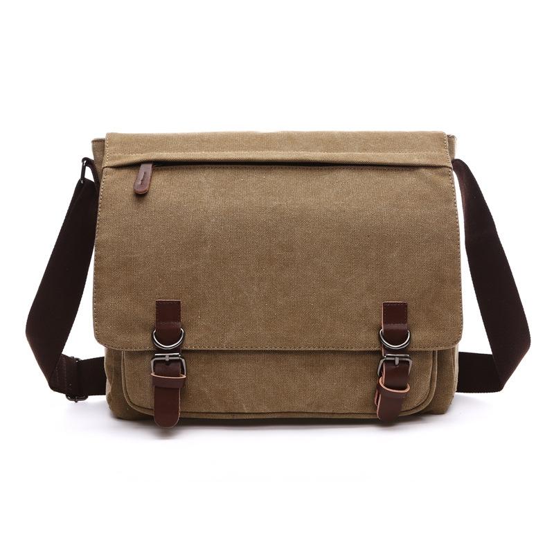 Khaki Canvas Business Messenger Bag Large Bags