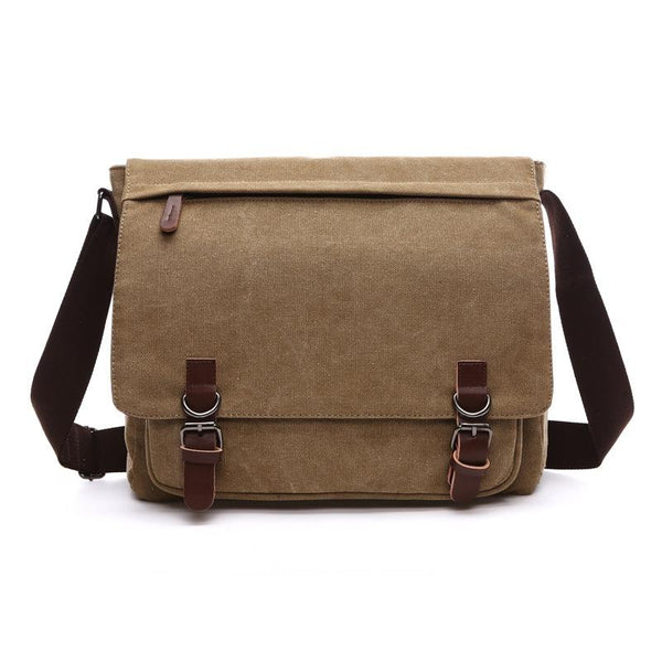 Khaki Canvas Business Messenger Bag Large Bags