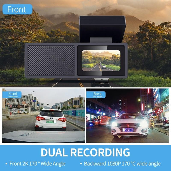 High Definition Car Wifi Dash Cam With Night Vision 2K Dual Recording 2K+720P Rear View Monitors/Cams & Kits