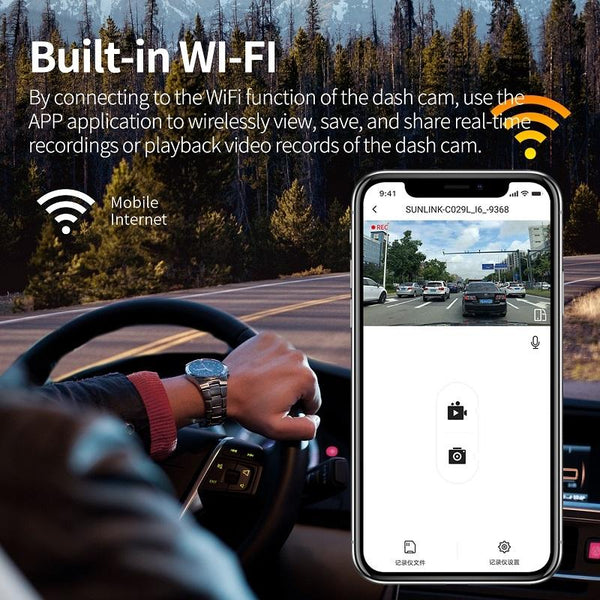 High Definition Car Wifi Dash Cam With Night Vision 2K Dual Recording 2K+720P Rear View Monitors/Cams & Kits