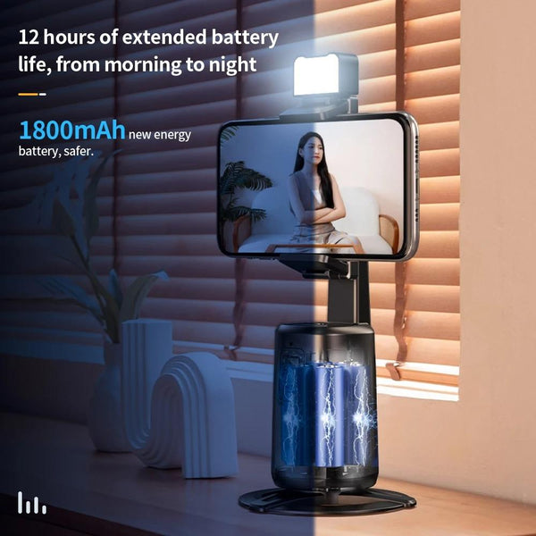 Auto Tracking Gimbal Stabilizer With Fill Light And Selfie Stick 360 Degree Rotation Stabilizers