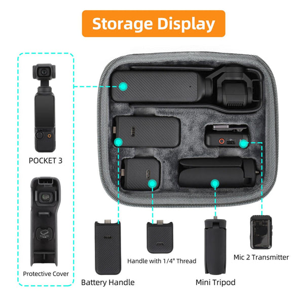 Storage Case For Dji Pocket 3 Complete Protection Travel_Square Camera Cases Bags & Covers