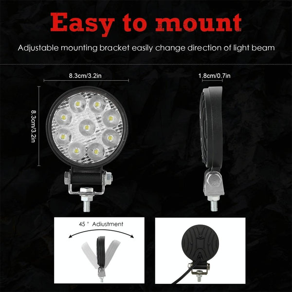 3 Inch 6.3W 6000K Led Round Light 10 30V Offroad Truck Car Fog Work Spotlight Led Car Lights
