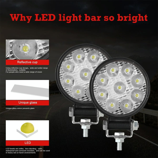 3 Inch 6.3W 6000K Led Round Light 10 30V Offroad Truck Car Fog Work Spotlight Led Car Lights