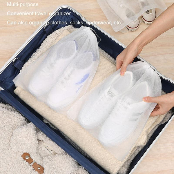 50 Pcs Thickened Non Woven Shoe Storage Bag Portable & Sunscreen 50Pcs /Pack 24X38cm Small Shoe Bags