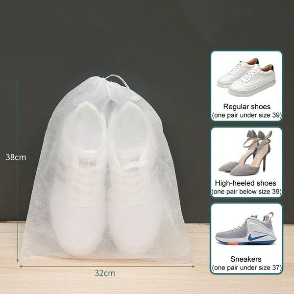 50 Pcs Thickened Non Woven Shoe Storage Bag Portable & Sunscreen 50Pcs /Pack 24X38cm Small Shoe Bags