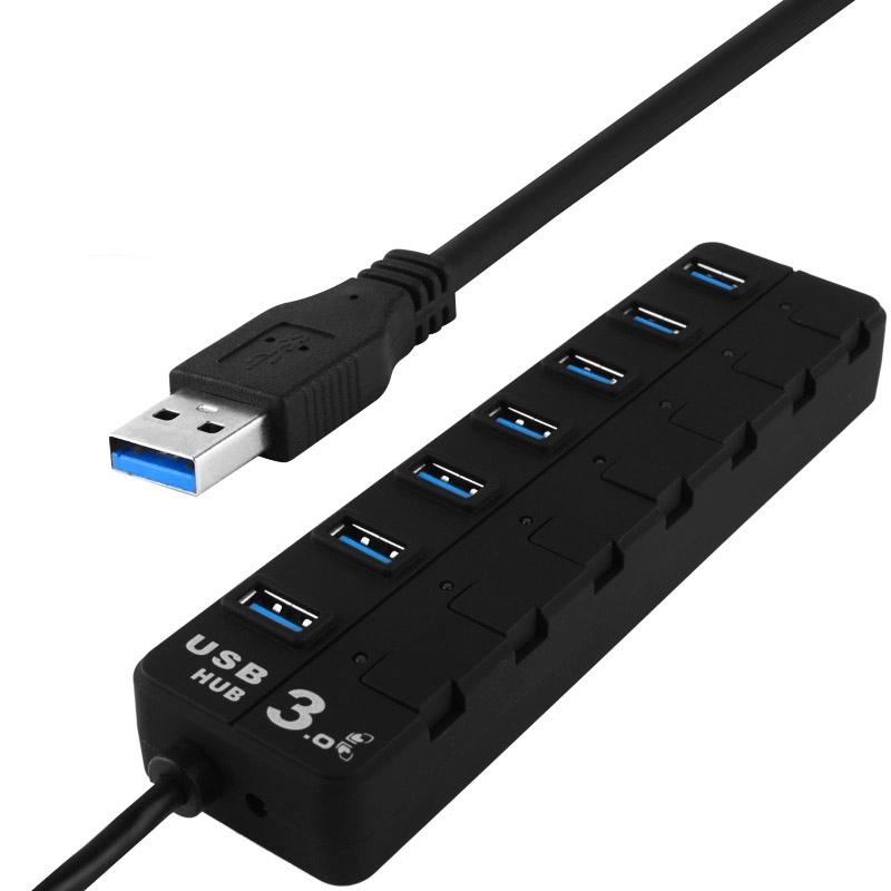 7 Port Usb 3.0 Hub With Individual Switches Black Usb Cables Hubs & Adapters