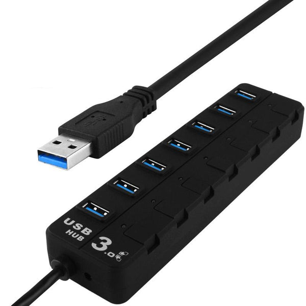 7 Port Usb 3.0 Hub With Individual Switches Black Usb Cables Hubs & Adapters